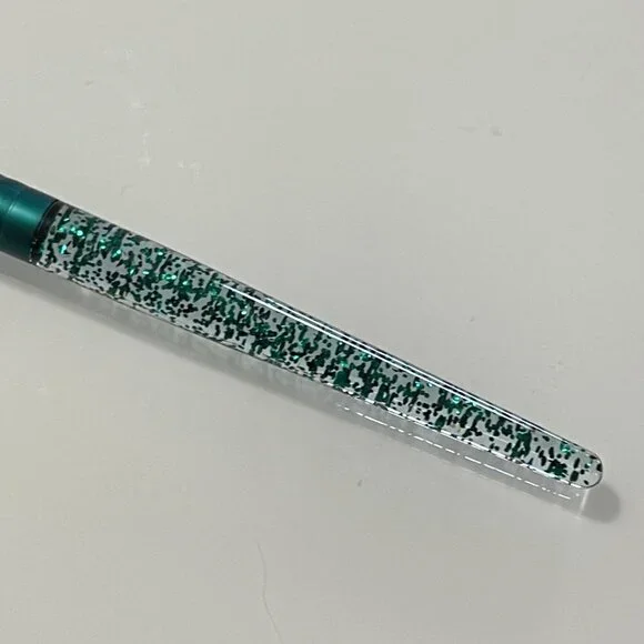 SLMissGlam New Green Teal Glitter Synthetic Pro Round Blusher Blush P40 Brush - Picture 6 of 6